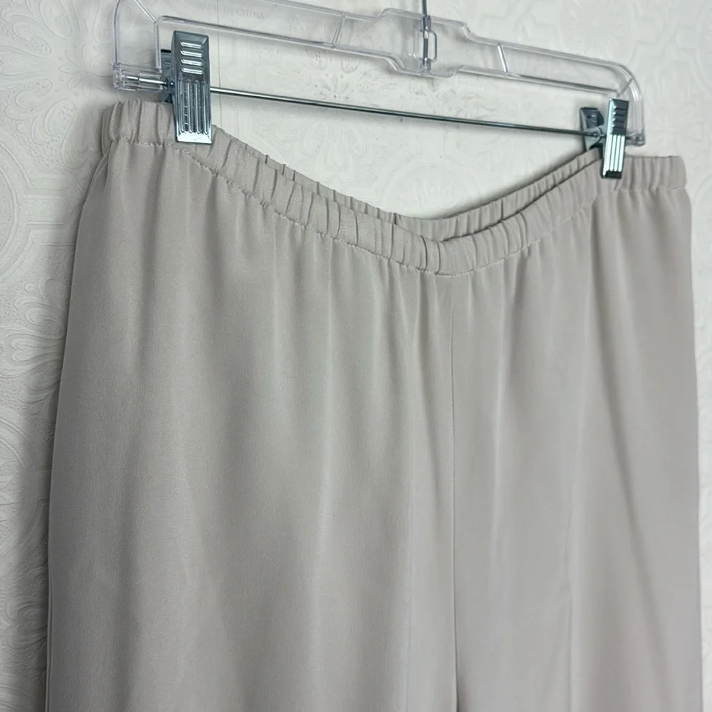 Lafayette 148 100% Silk trouser Pants Pull on‎ Stretchy Waist Cream Size 12